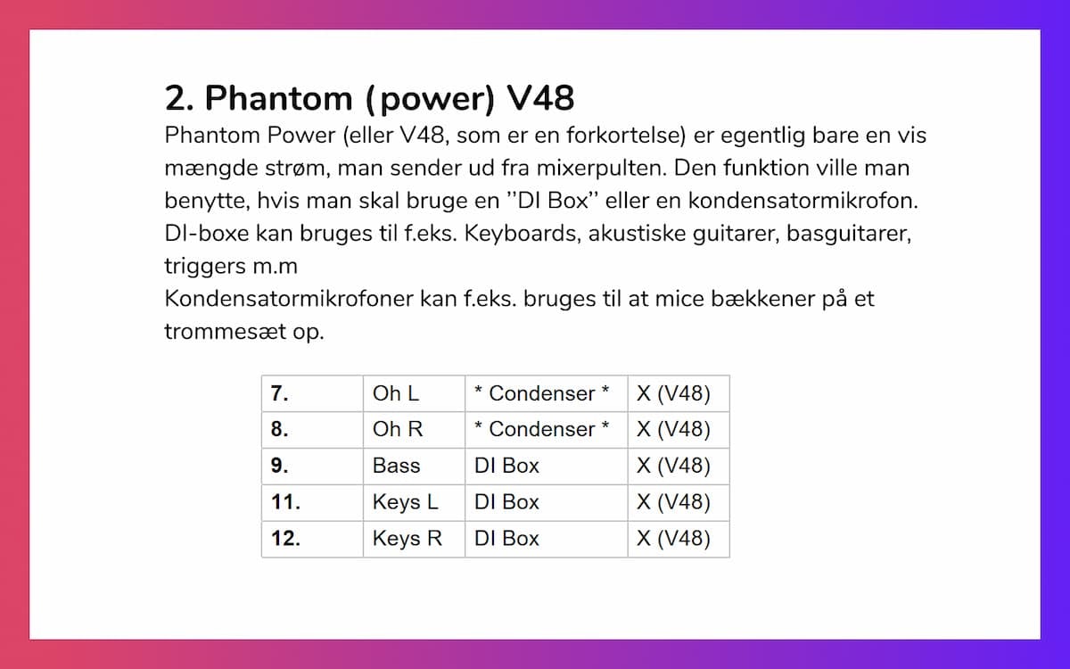 2. Phantom Power 48v